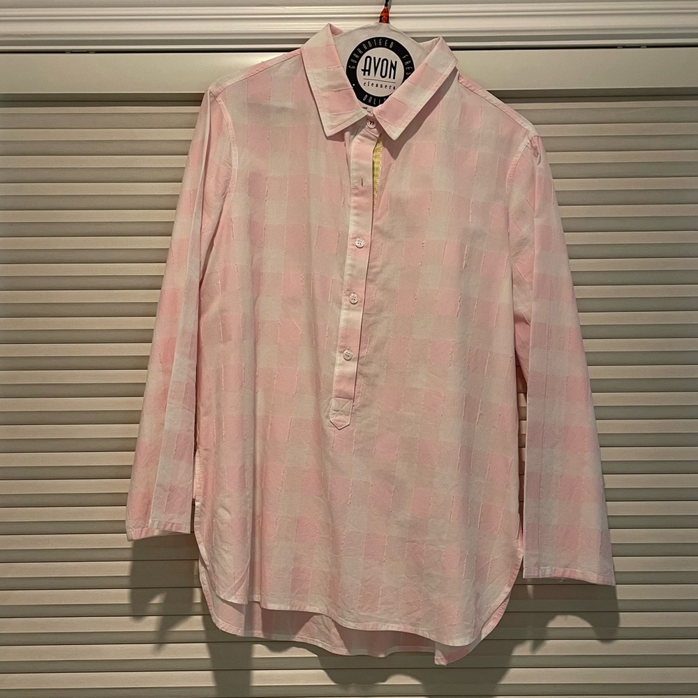 Pink and White large gingham top